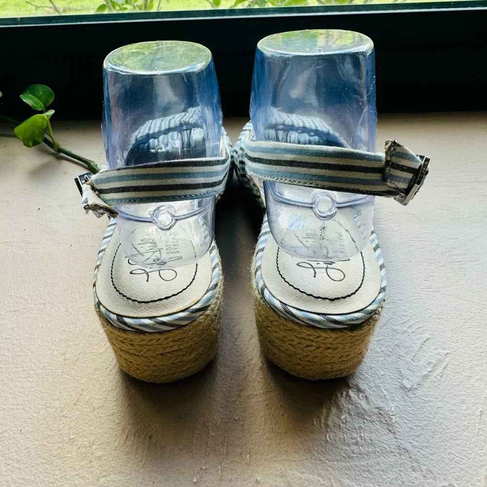 LifeStride Women's Socialite Espadrille Striped Wedge Summer Sandals Size 8
